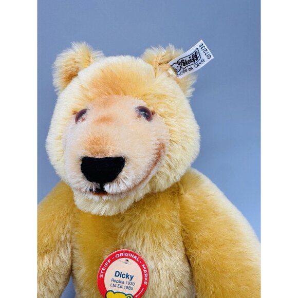Steiff Dicky Bar Teddy Bear Limited Edition 0172/32 Mohair Certificate Stuffed - Picture 3 of 7